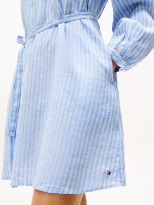 robe courte en lin à col en v plusieurs couleurs pour femmes tommy hilfiger