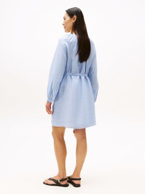 robe courte en lin à col en v plusieurs couleurs pour femmes tommy hilfiger