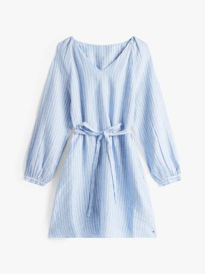 robe courte en lin à col en v plusieurs couleurs pour femmes tommy hilfiger