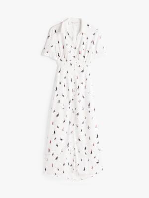 multi print cut out maxi shirt dress for women tommy hilfiger