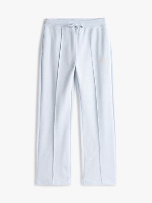 joggers con logo y pernera recta azul de mujeres tommy hilfiger