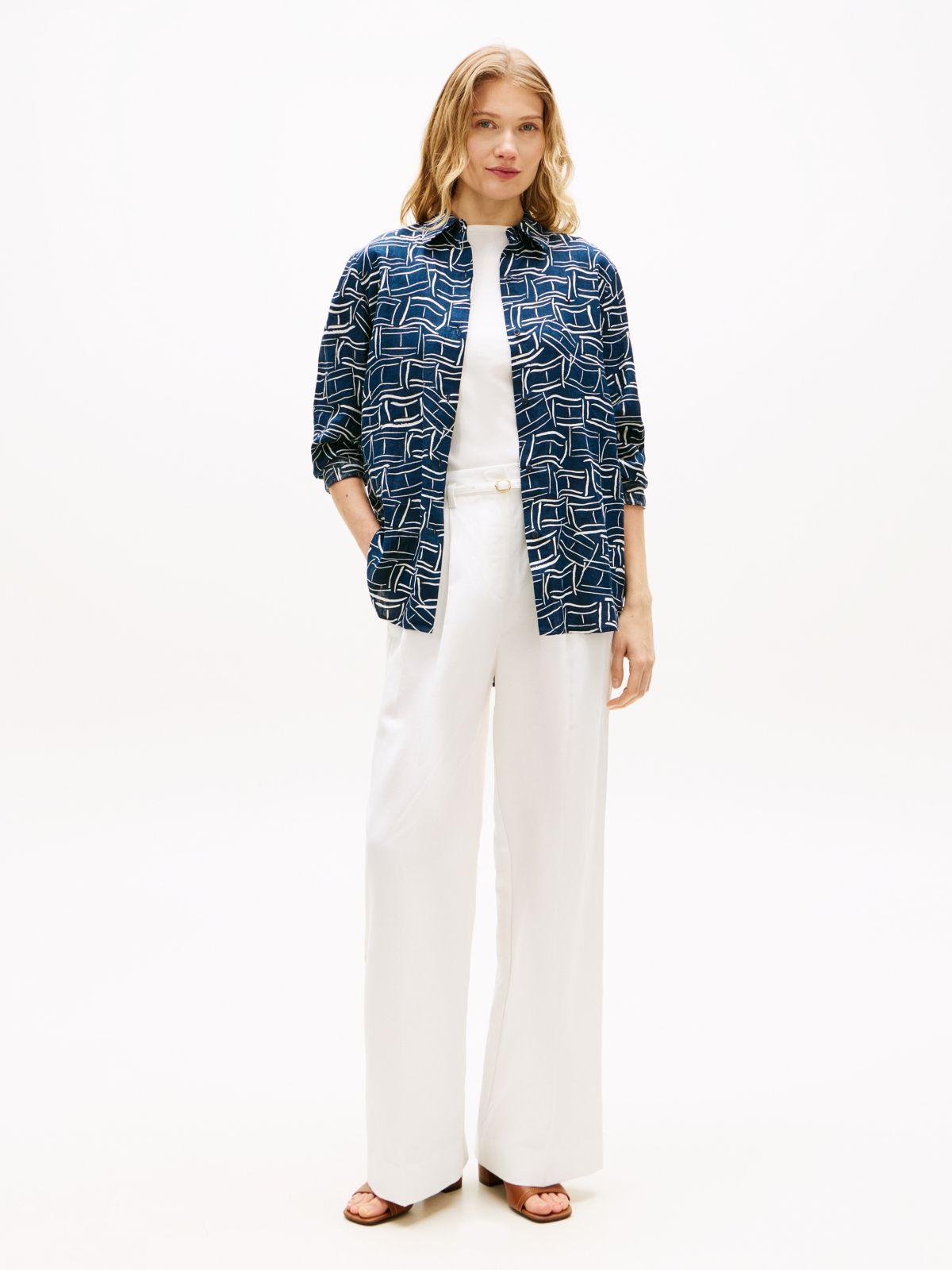 Relaxed Fit Pure Linen Shirt — Blue