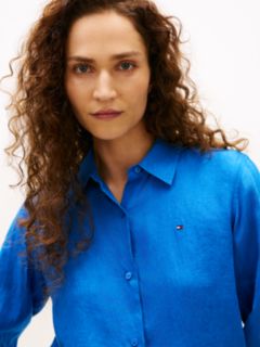 Relaxed Fit Pure Linen Shirt — Blue 2