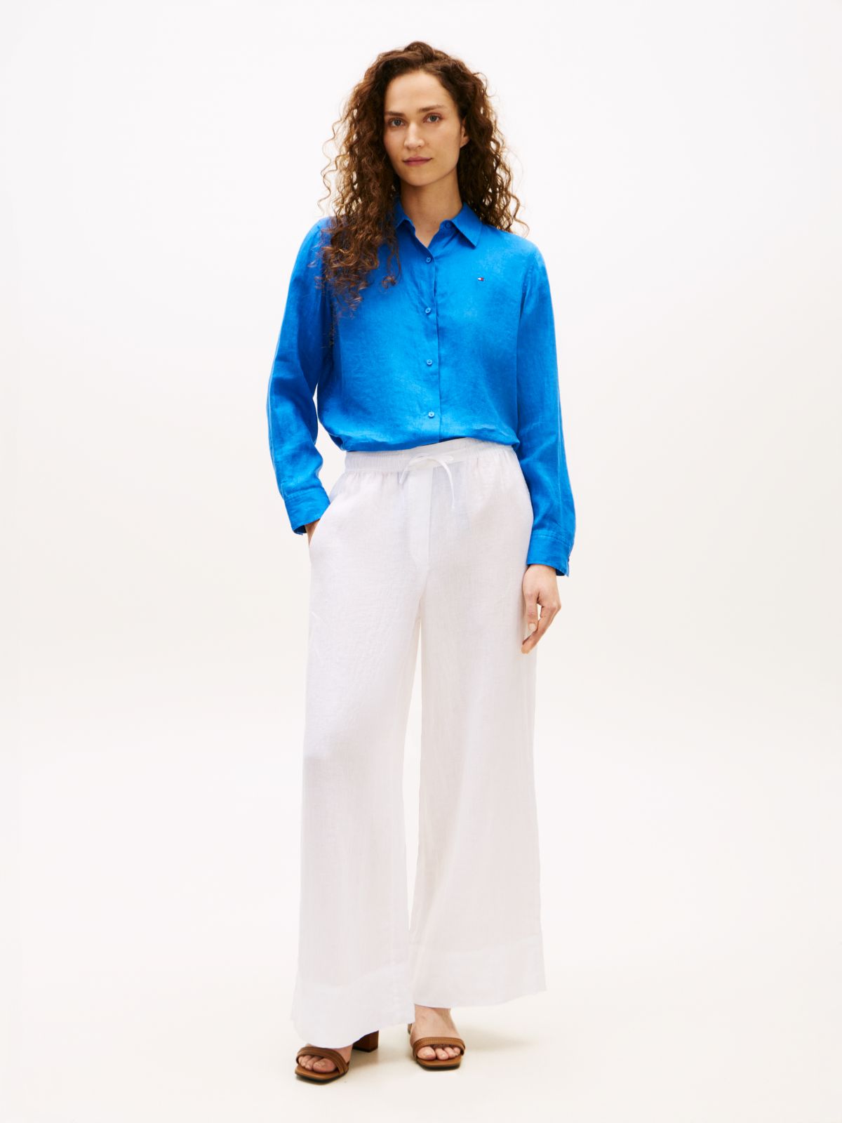 Relaxed Fit Pure Linen Shirt — Blue