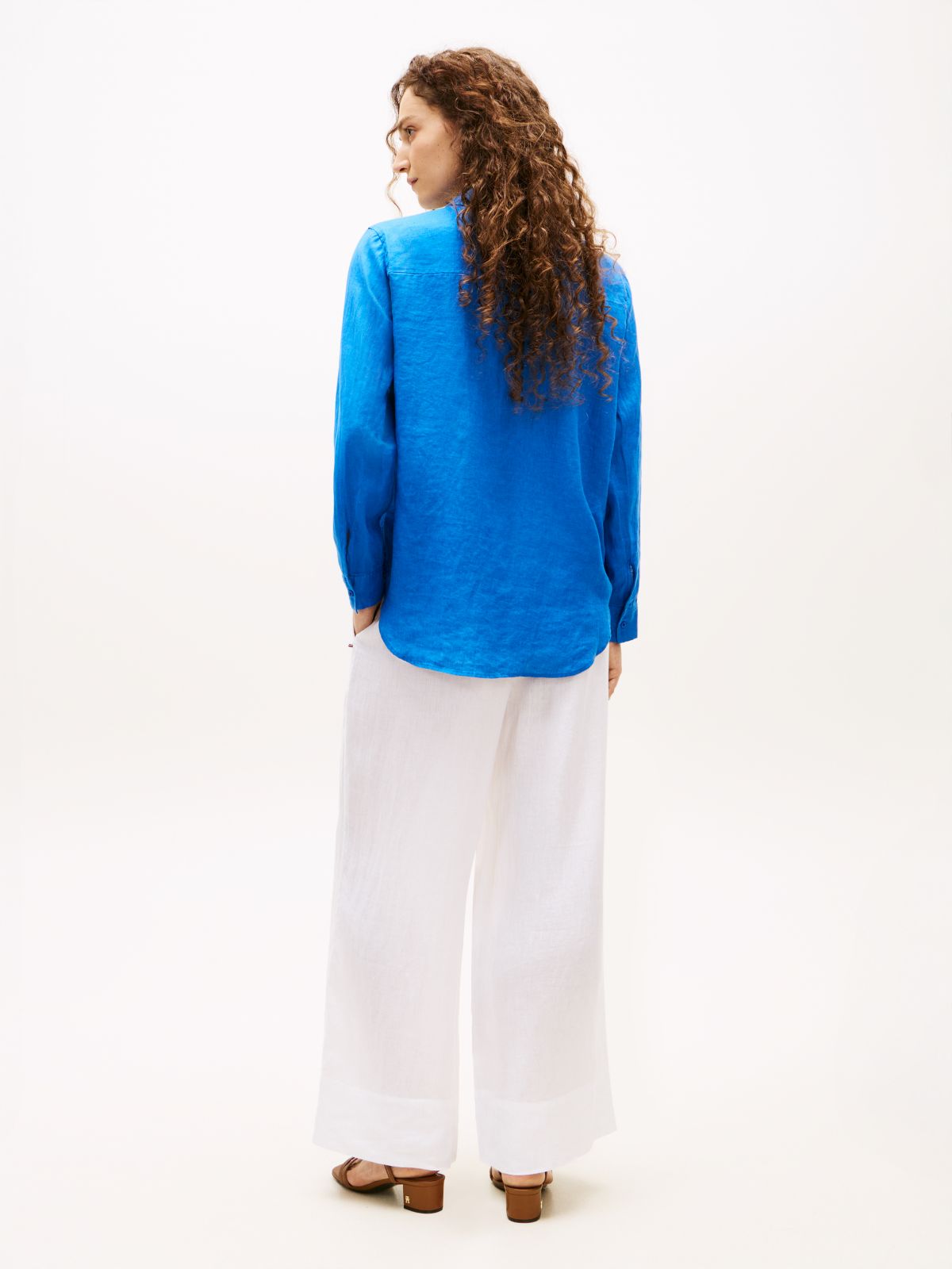 Relaxed Fit Pure Linen Shirt — Blue