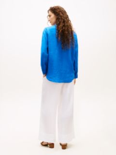 Relaxed Fit Pure Linen Shirt — Blue 4