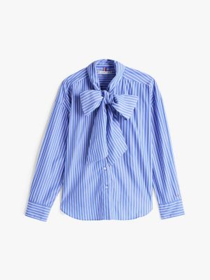 multi relaxed fit bow collar shirt for women tommy hilfiger