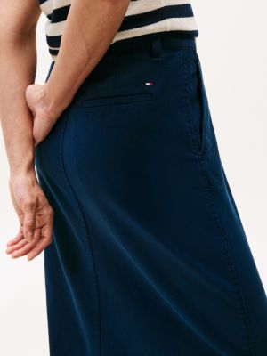 blue midi chino skirt for women tommy hilfiger