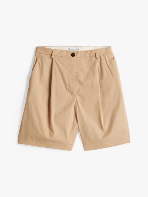 beige pleated shorts for women tommy hilfiger