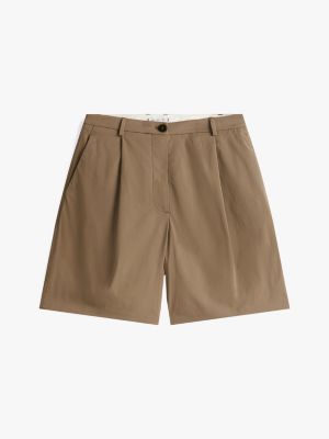 short à plis marron pour femmes tommy hilfiger