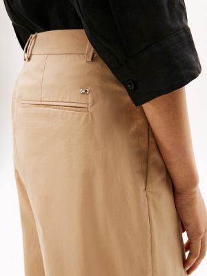 beige lightweight relaxed straight leg chinos for women tommy hilfiger