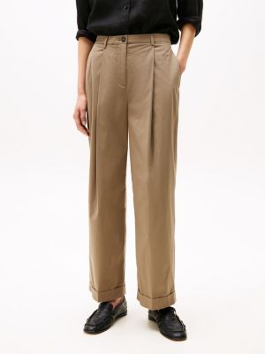 chino léger décontracté jambe droite kaki pour femmes tommy hilfiger