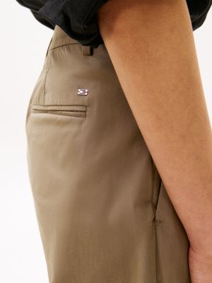 khaki leichtgewichtige relaxed fit chinos für damen - tommy hilfiger