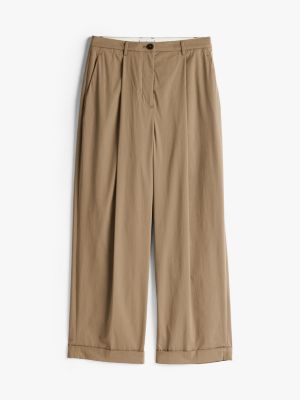 khaki leichtgewichtige relaxed fit chinos für damen - tommy hilfiger