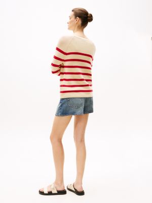 multi fine gauge boat neck jumper for women tommy hilfiger