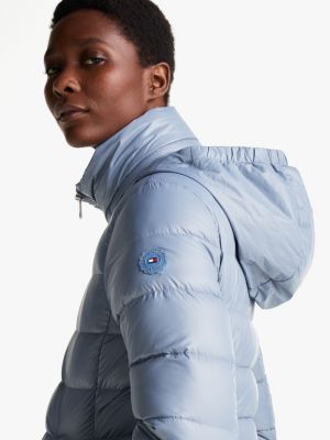 blau leichtgewichtige puffer-jacke mit daunen für damen - tommy hilfiger