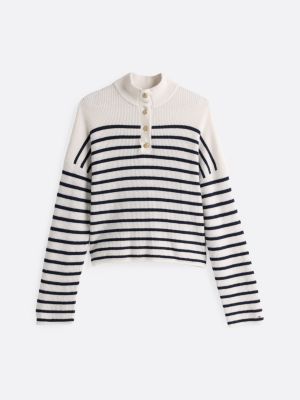 pullover in misto lana con colletto a polo multicolore da donne tommy hilfiger