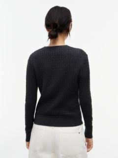 Fine Cable Knit Slim Jumper — Grey 4