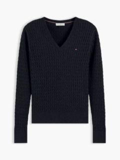 Fine Cable Knit Slim Jumper — Grey 5