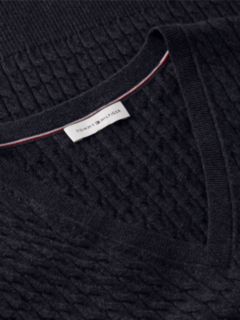 Fine Cable Knit Slim Jumper — Grey 6