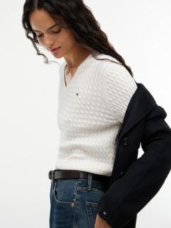 Fine Cable Knit Slim Jumper — Yellow 3