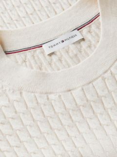 Fine Cable Knit Slim Jumper — Beige 7