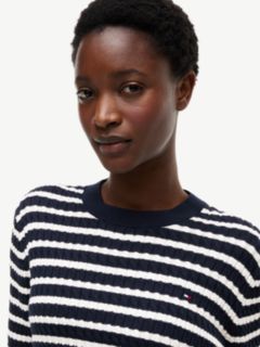 Fine Cable Knit Slim Jumper — Multi 3