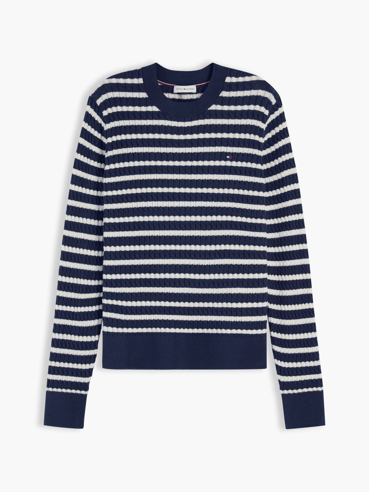 Fine Cable Knit Slim Jumper — Multi