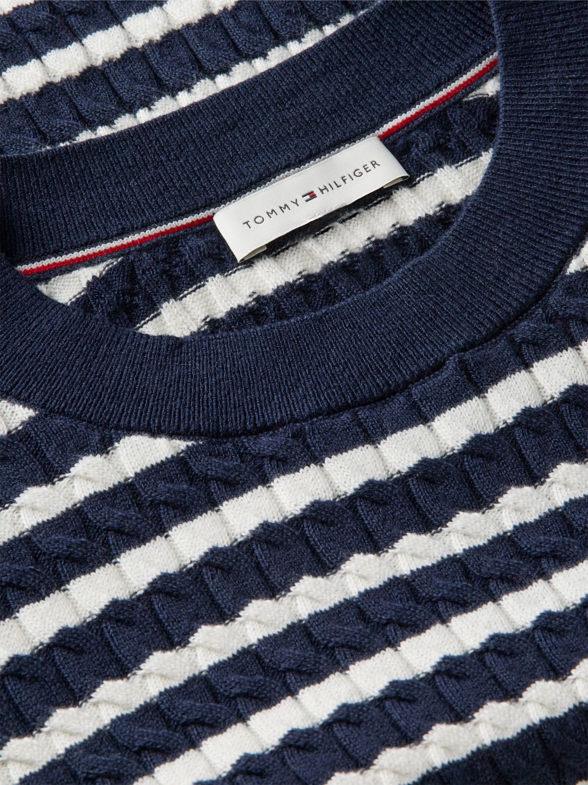 Fine Cable Knit Slim Jumper — Multi