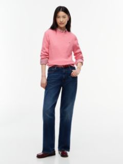 Fine Cable Knit Slim Jumper — Pink 2