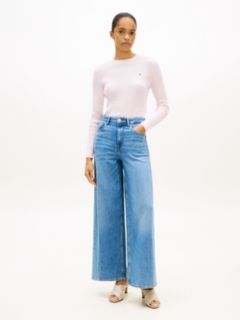 Fine Cable Knit Slim Jumper — Pink 3