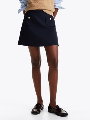 blue button pocket mini skirt for women tommy hilfiger