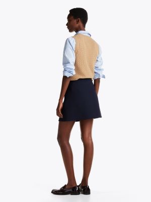 minijupe à poches boutonnées bleu pour femmes tommy hilfiger