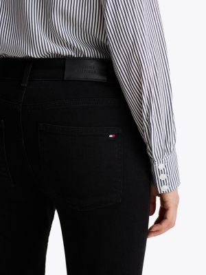 schwarz schwarze bootcut jeans mit mittelhohem bund für damen - tommy hilfiger