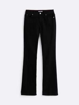 schwarz schwarze bootcut jeans mit mittelhohem bund für damen - tommy hilfiger