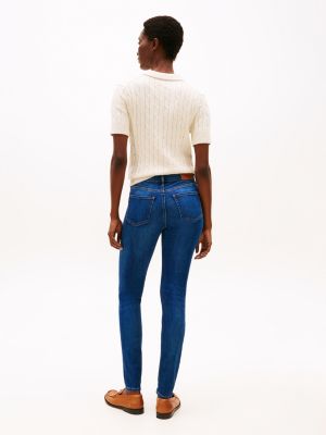 blue como faded skinny mid rise jeans for women tommy hilfiger