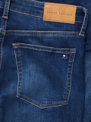 blauw como medium rise skinny jeans met fading voor dames - tommy hilfiger