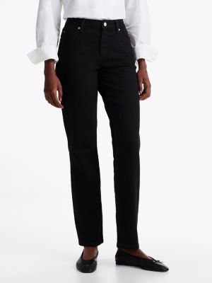 black black mid rise straight jeans for women tommy hilfiger