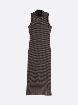 blue mock turtleneck maxi bodycon dress for women tommy hilfiger