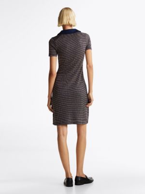 blue fit and flare mini polo dress for women tommy hilfiger