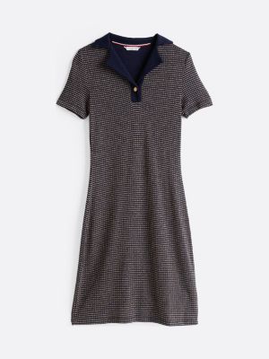 blue fit and flare mini polo dress for women tommy hilfiger