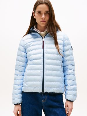 blue reversible lightweight padded jacket for women tommy hilfiger