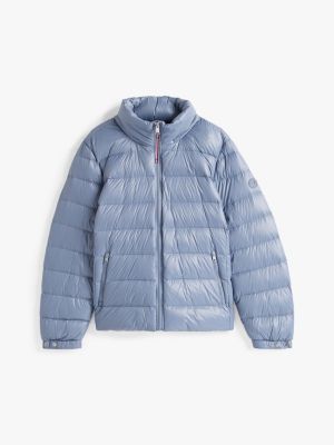 blue curve glossy down-filled lightweight jacket for women tommy hilfiger