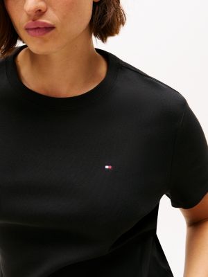 black curve flag embroidery slim t-shirt for women tommy hilfiger