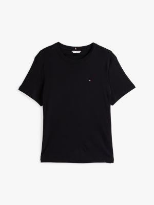 black curve flag embroidery slim t-shirt for women tommy hilfiger