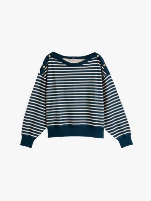 multi curve boat neck sweatshirt for women tommy hilfiger