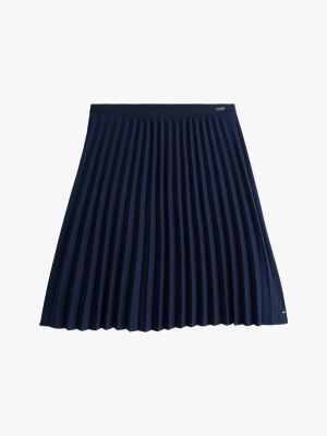 blue curve pleated midi skirt for women tommy hilfiger