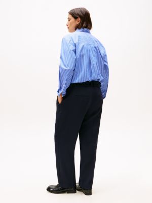 blue curve slim straight leg trousers for women tommy hilfiger