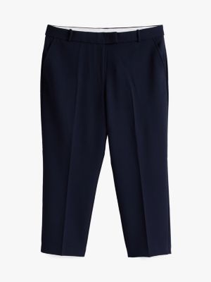 blue curve slim straight leg trousers for women tommy hilfiger