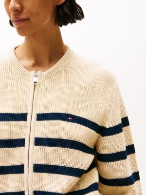 multi bomber-cardigan mit reißverschluss für damen - tommy hilfiger